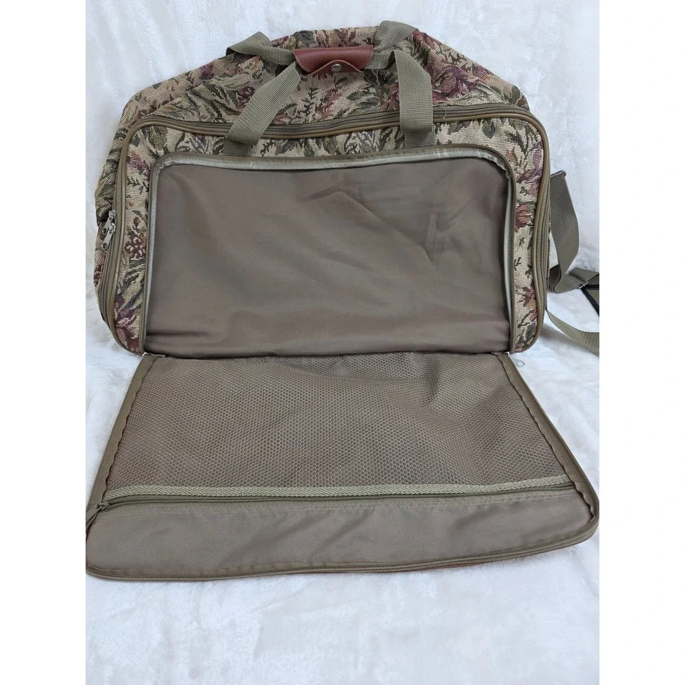 Vintage Floral‎ Tapestry Rolling Suitcase Travel Luggage Bag